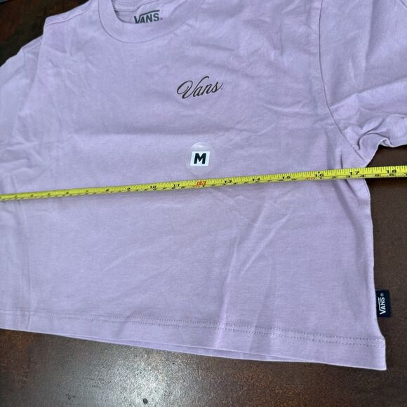 Vans Women's Crop Top T-Shirt Lavender Casual Logo Tee Size Medium Fairycore - Picture 5 of 12